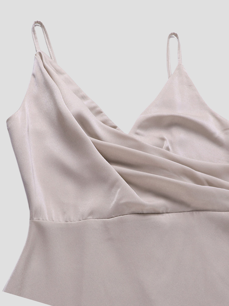 Elegante maxi zomerjurk met hoge split & v-hals - Dames