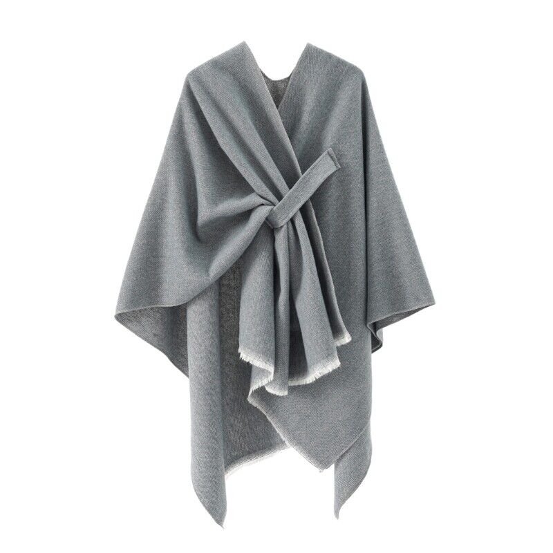 Elegante kasjmier poncho met retro design – Dames