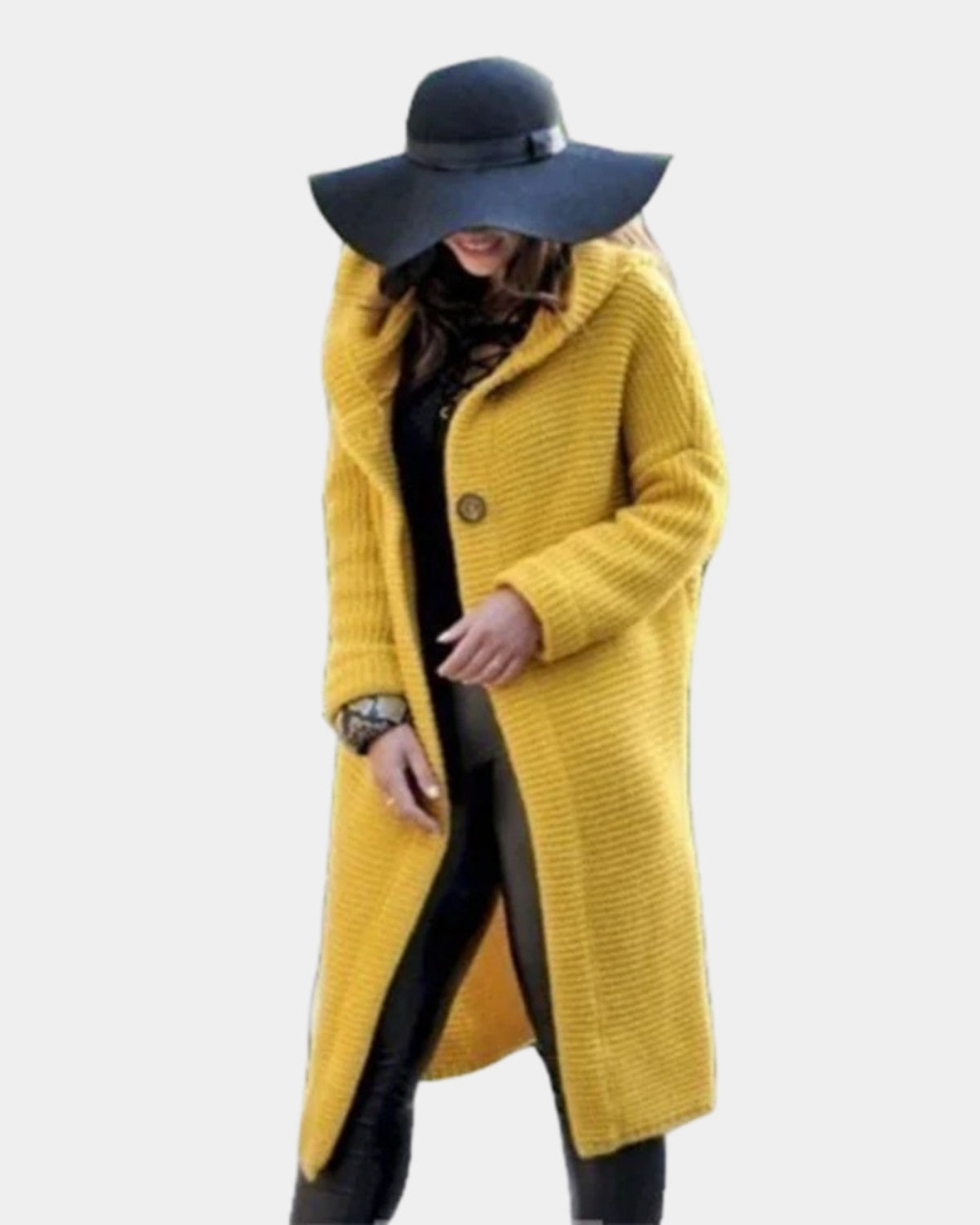 Gebreid damesvest met capuchon en elegant patroon – Dames