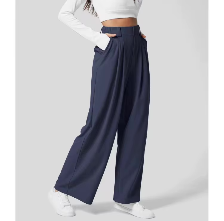 Elegante wijde pantalon met hoge taille - Dames