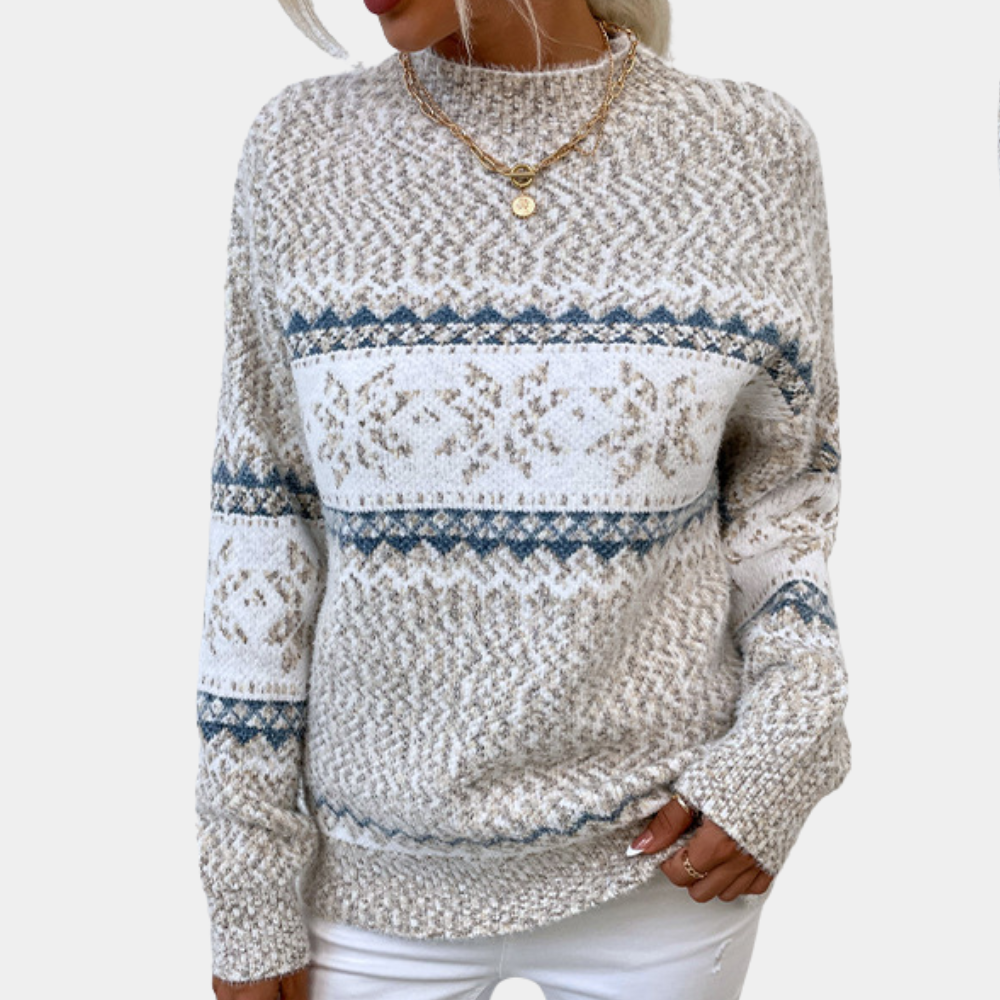 Vrolijke kersttrui met feestelijke print – Dames