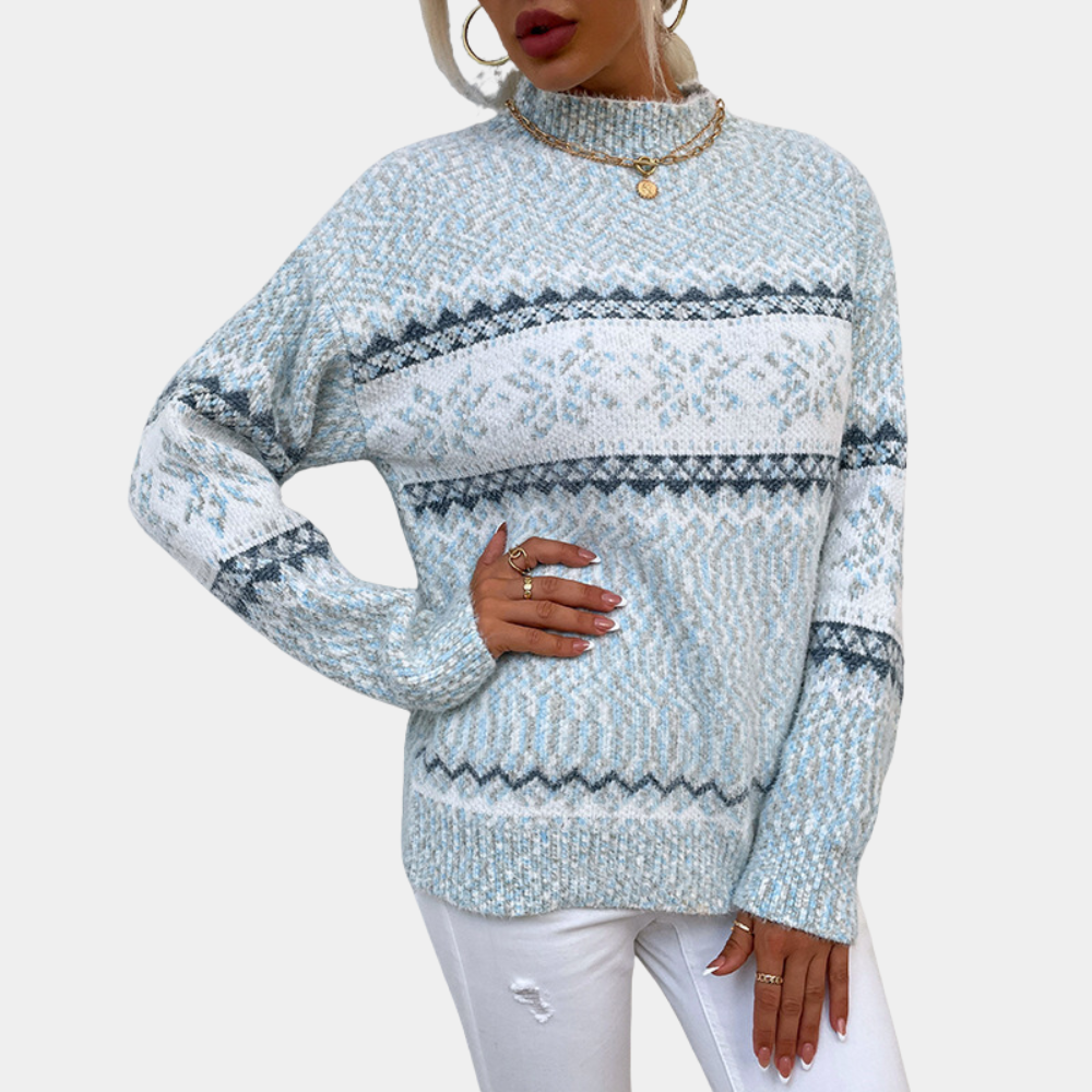 Vrolijke kersttrui met feestelijke print – Dames