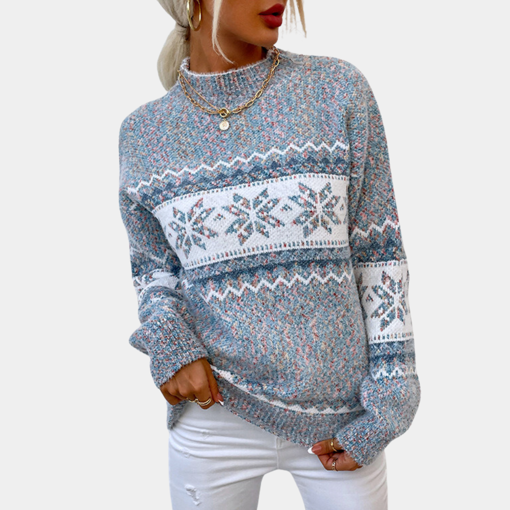 Vrolijke kersttrui met feestelijke print – Dames