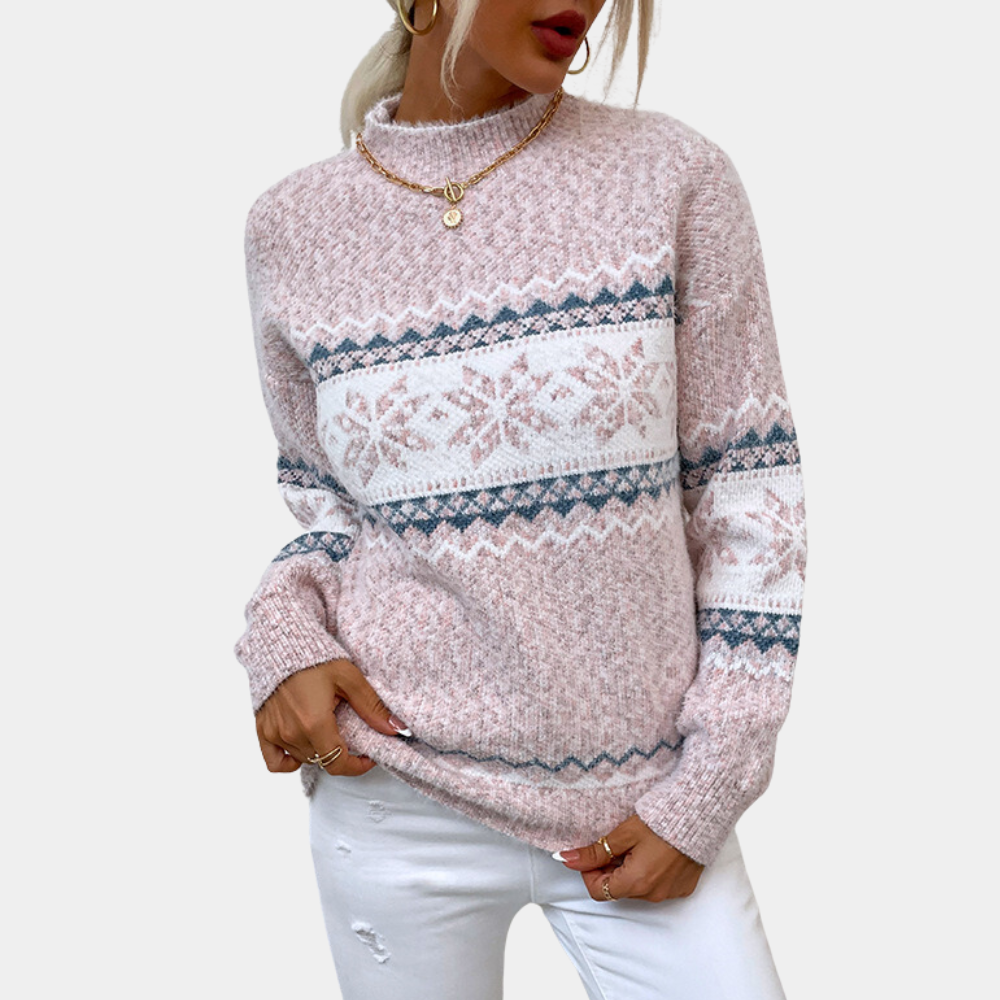 Vrolijke kersttrui met feestelijke print – Dames