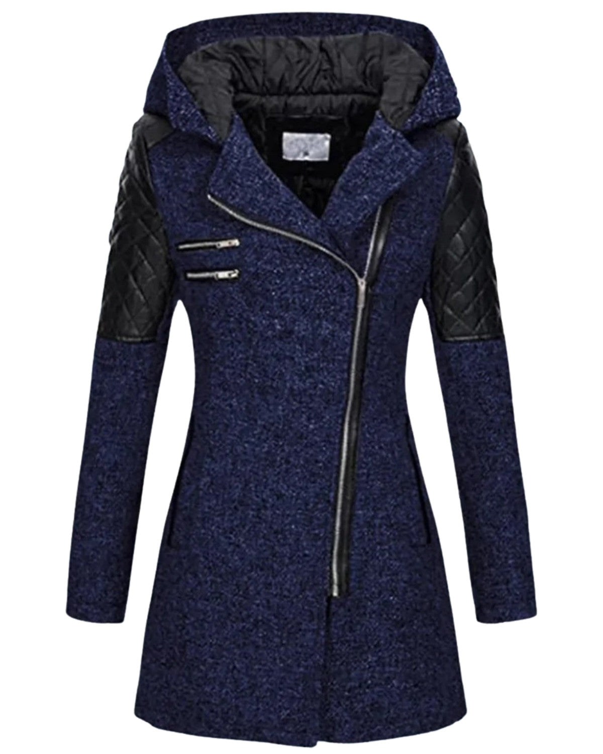 Lange winterjas met capuchon en elegante pasvorm – Dames