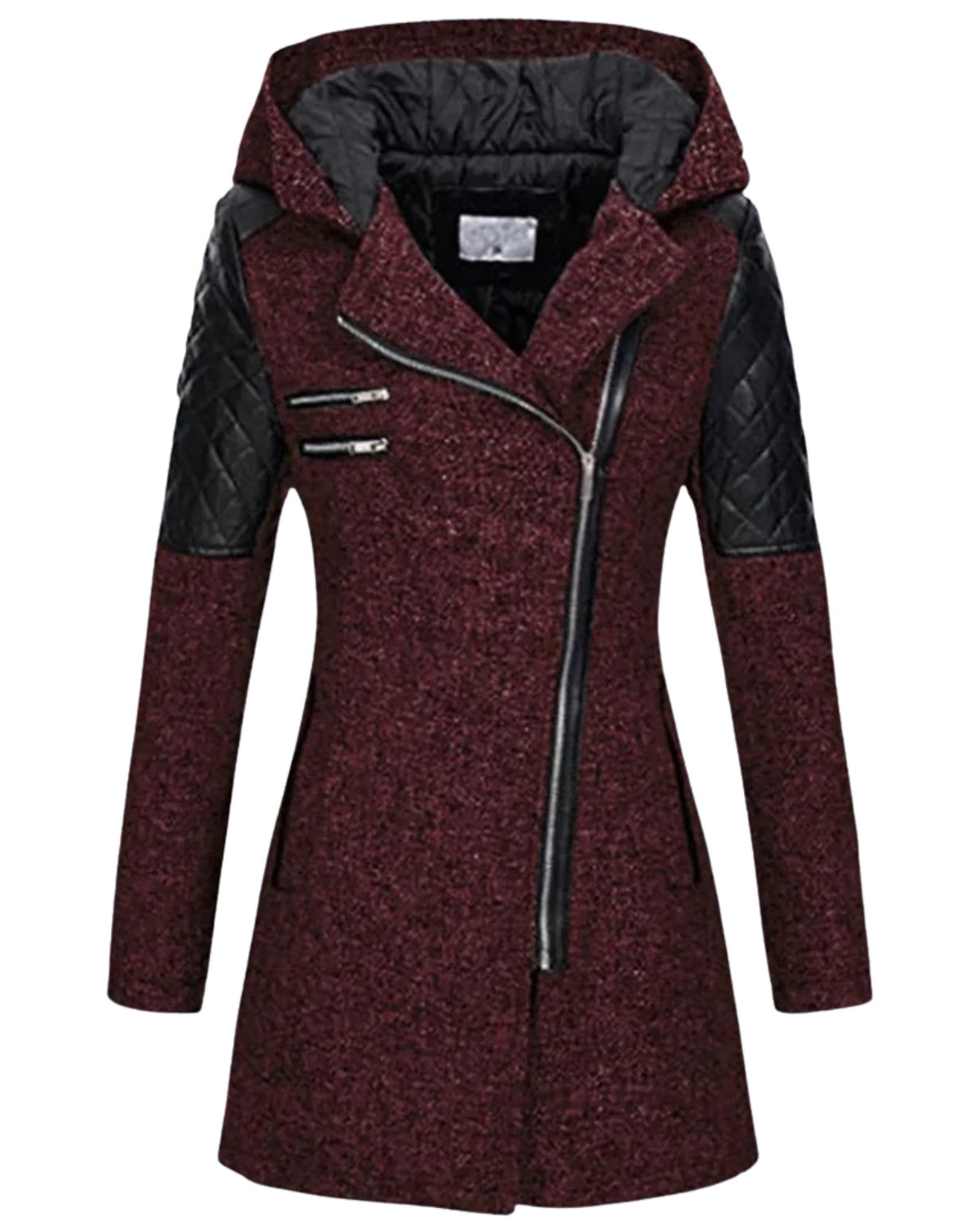 Lange winterjas met capuchon en elegante pasvorm – Dames