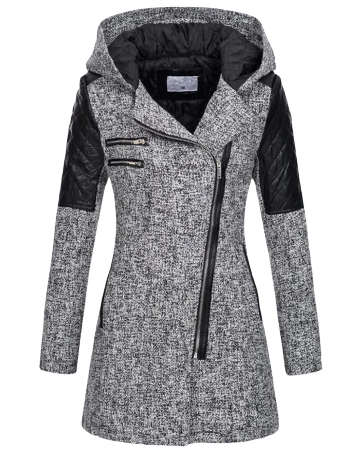 Lange winterjas met capuchon en elegante pasvorm – Dames