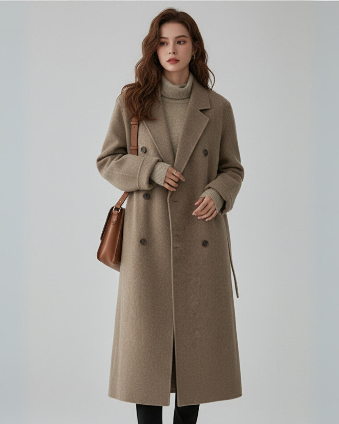 Lange winterjas met dubbele knopen en tijdloze elegantie – Dames