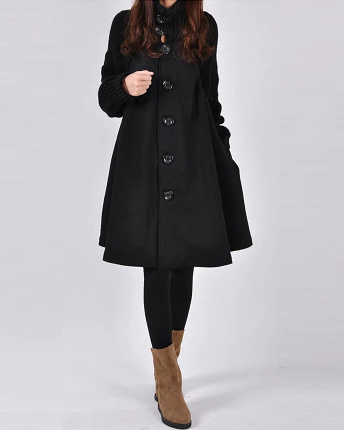 Lange winterjas met tijdloos design en warme pasvorm – Dames