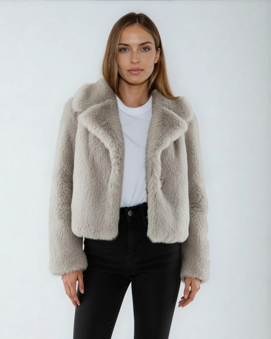 Luxe dikke bontjas met warme voering voor de winter – Dames