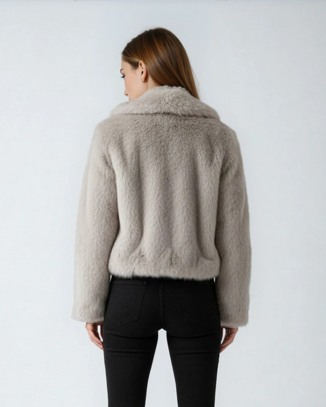 Luxe dikke bontjas met warme voering voor de winter – Dames
