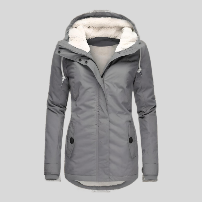 Lange waterdichte winterjas met warme voering – Dames