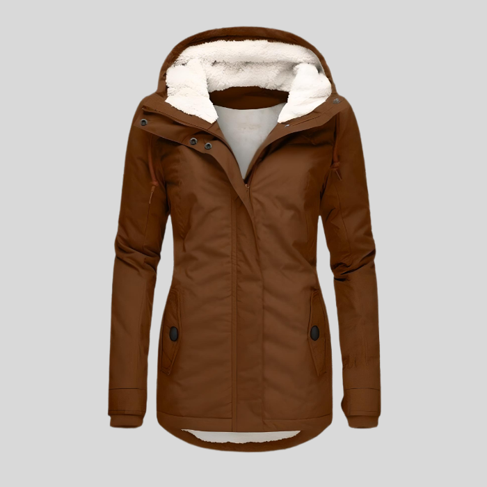 Lange waterdichte winterjas met warme voering – Dames
