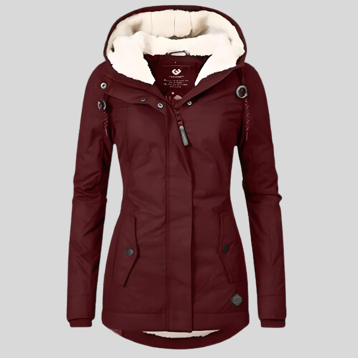 Lange waterdichte winterjas met warme voering – Dames