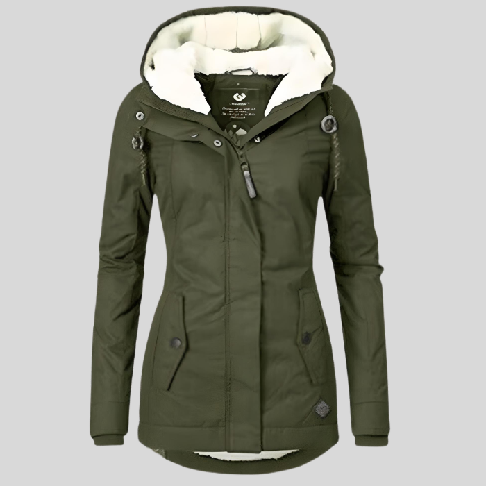 Lange waterdichte winterjas met warme voering – Dames