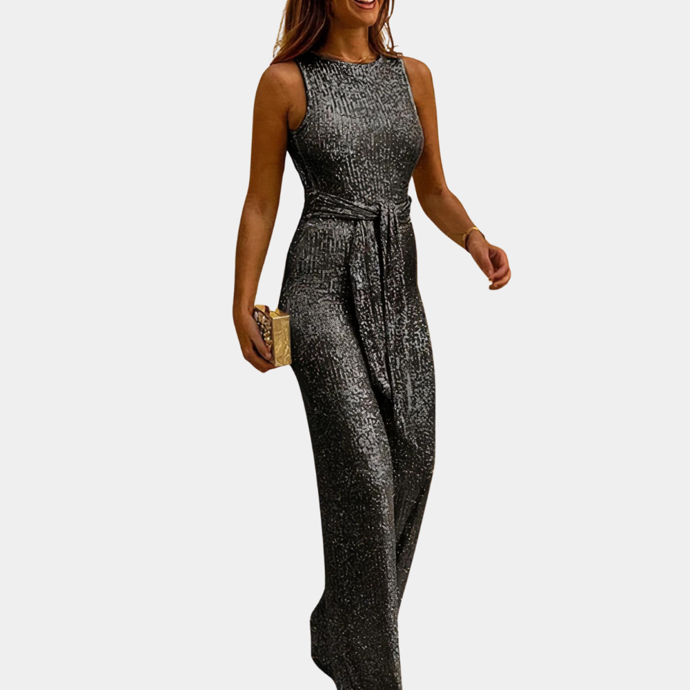 Elegante glitter jumpsuit met feestelijke pasvorm – Dames