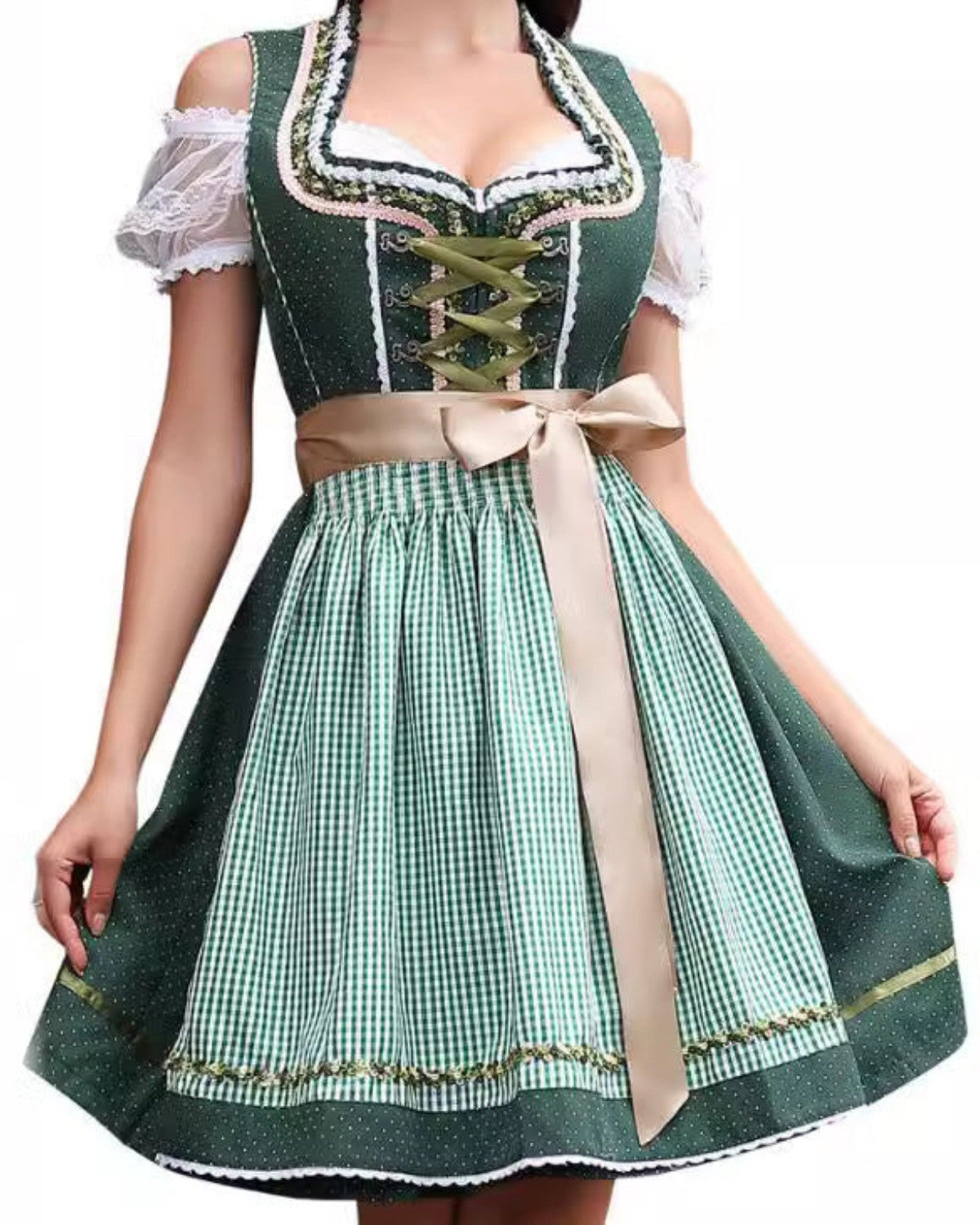 Oktoberfest jurk met pofmouwen en losse pasvorm – Dames