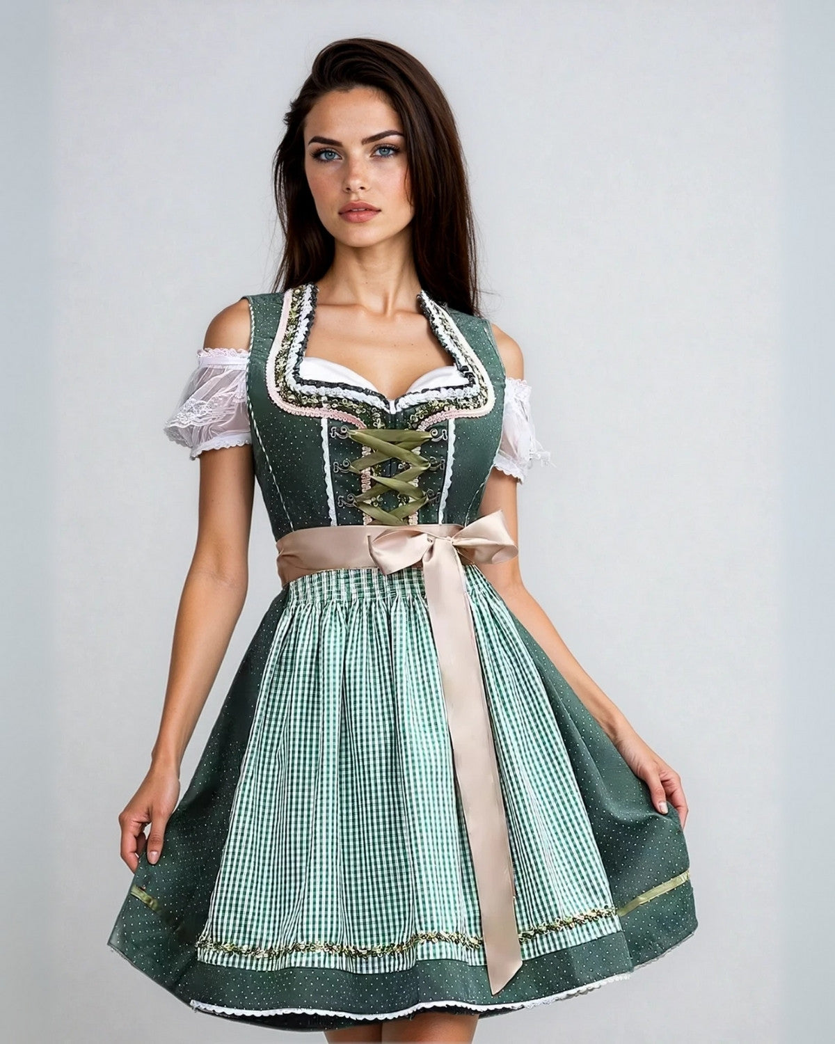 Oktoberfest jurk met pofmouwen en losse pasvorm – Dames