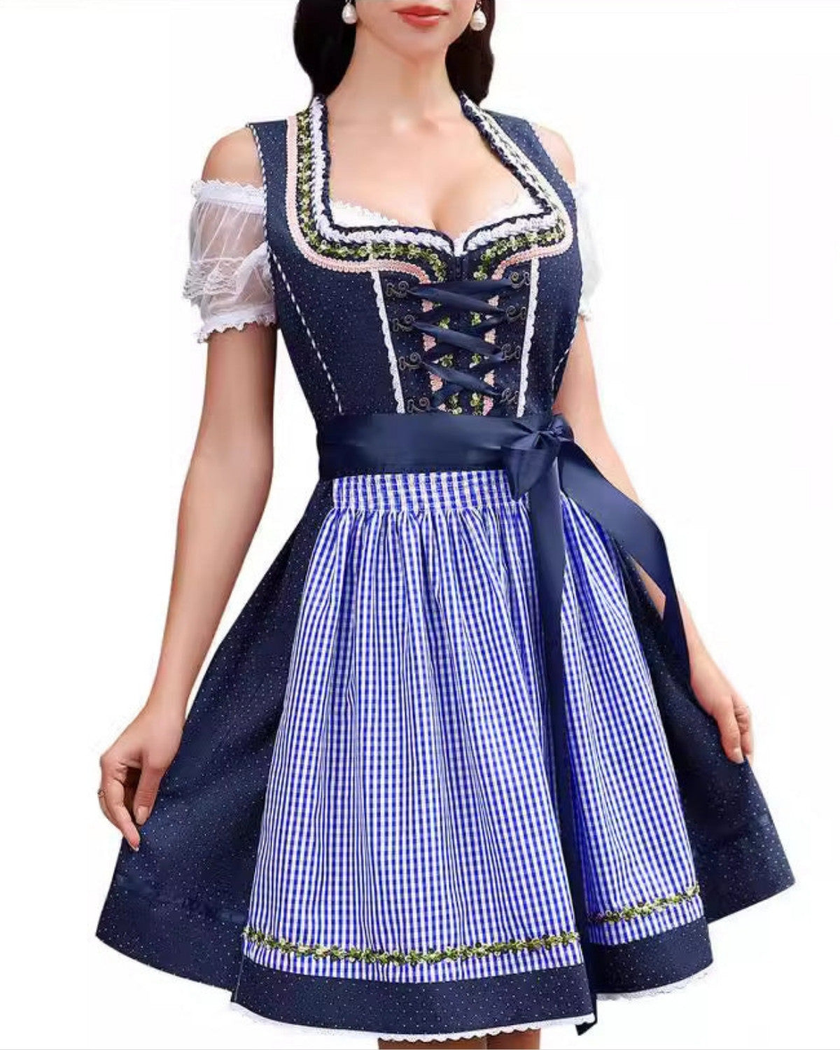 Oktoberfest jurk met pofmouwen en losse pasvorm – Dames