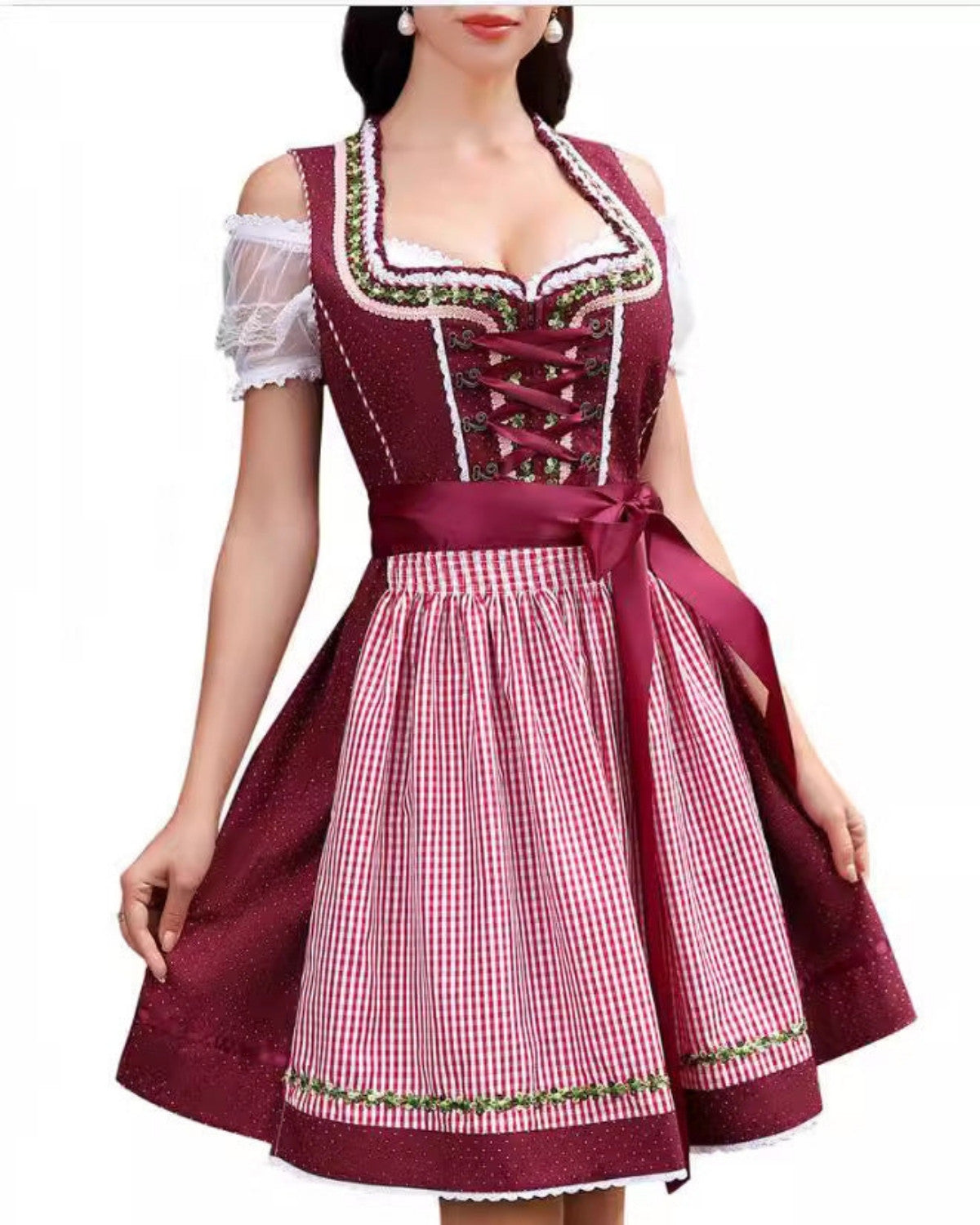 Oktoberfest jurk met pofmouwen en losse pasvorm – Dames