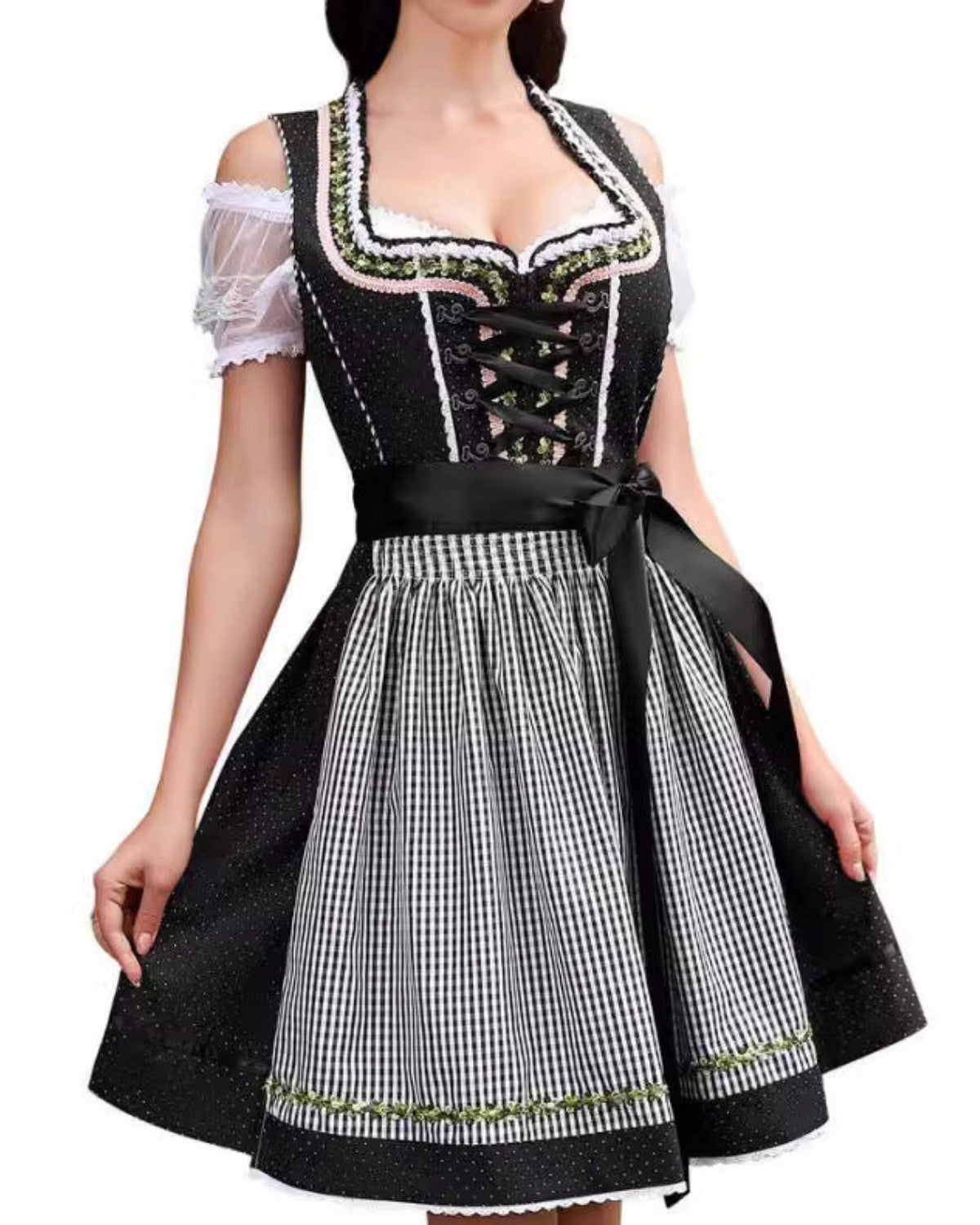 Oktoberfest jurk met pofmouwen en losse pasvorm – Dames