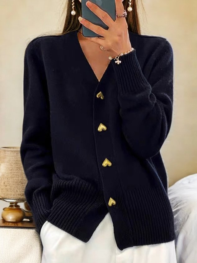 Elegant vest met gouden hartvormige knopen – Dames