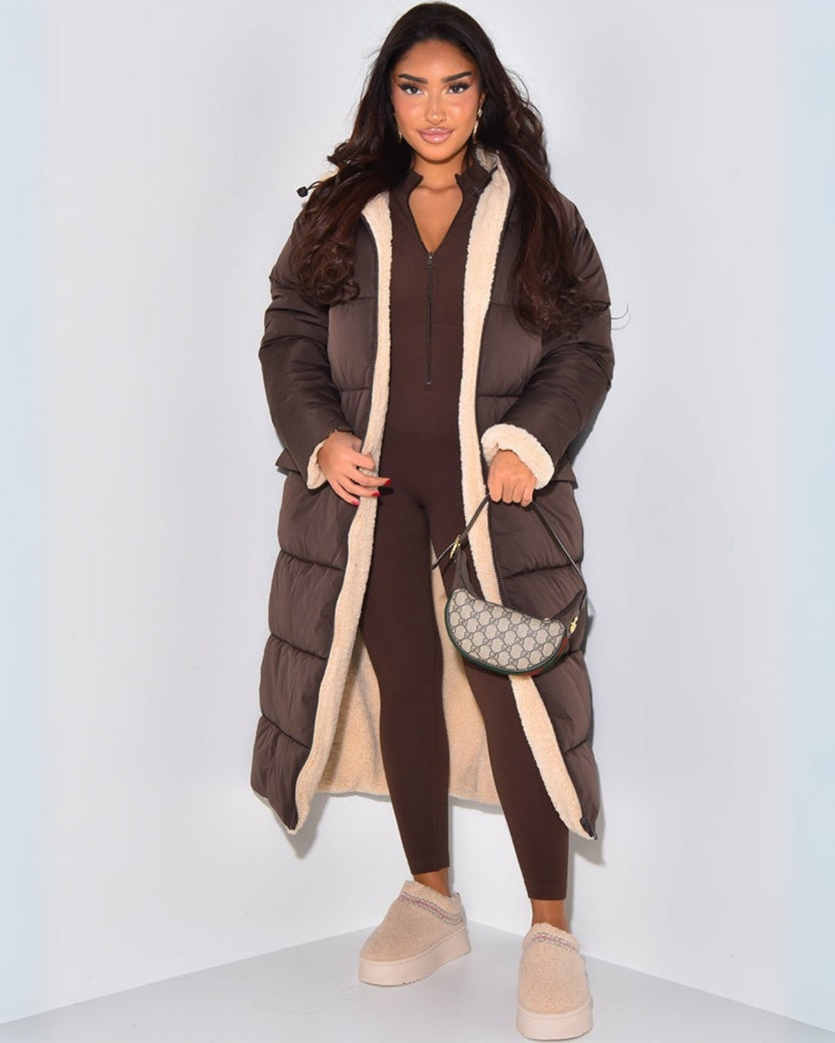 Omkeerbare winterjas met flatterende pasvorm en dubbelzijdig design – Dames