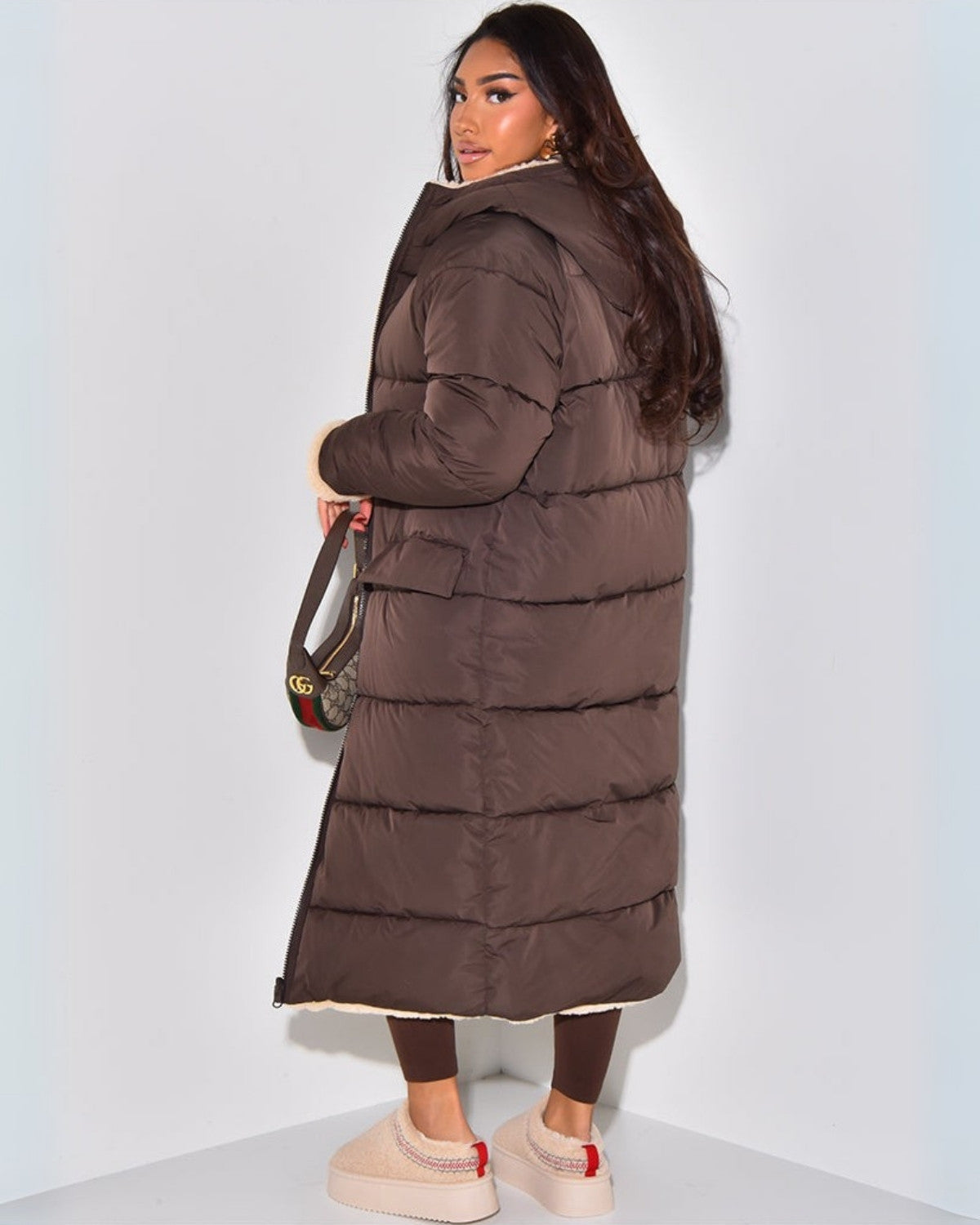 Omkeerbare winterjas met flatterende pasvorm en dubbelzijdig design – Dames