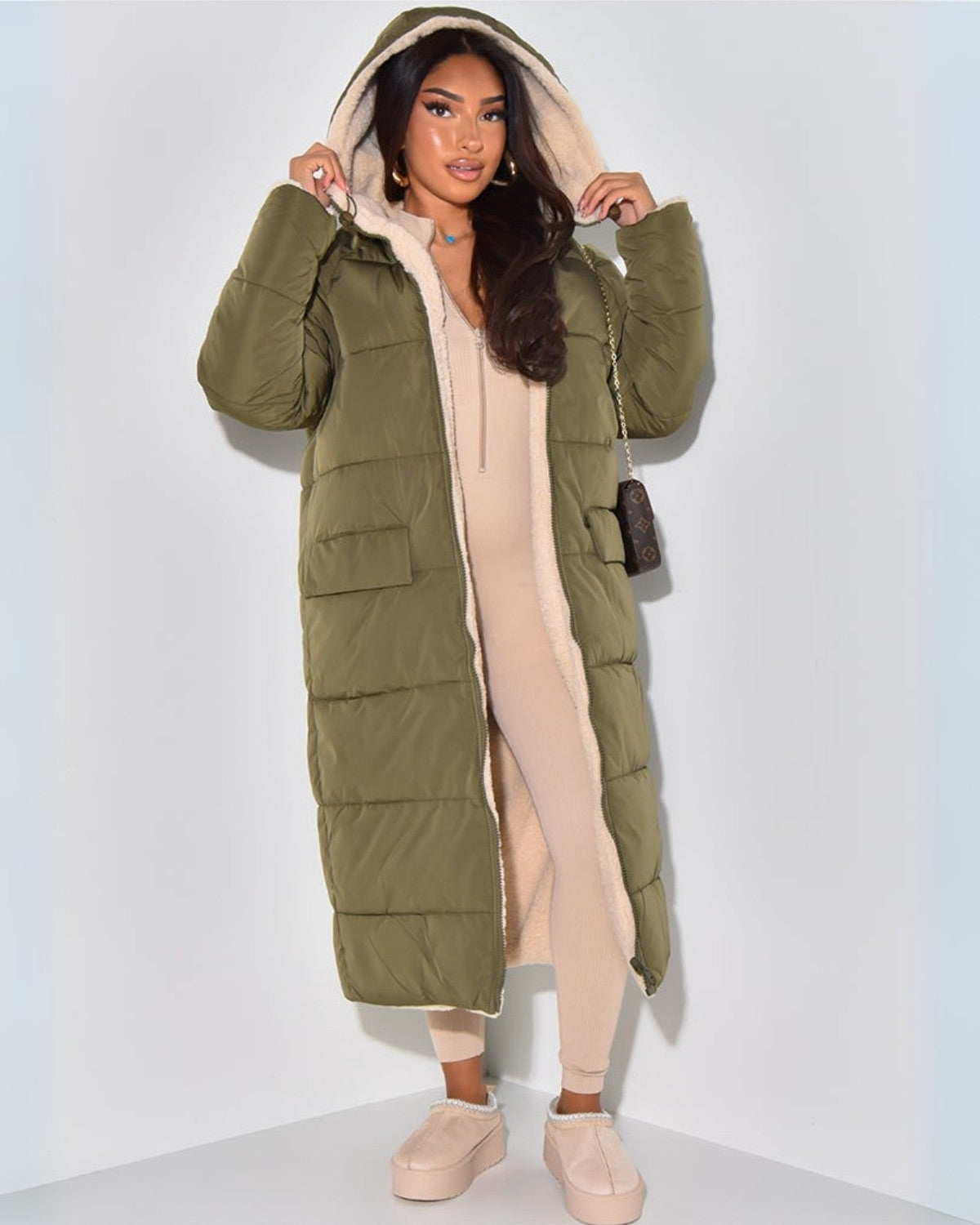 Omkeerbare winterjas met flatterende pasvorm en dubbelzijdig design – Dames