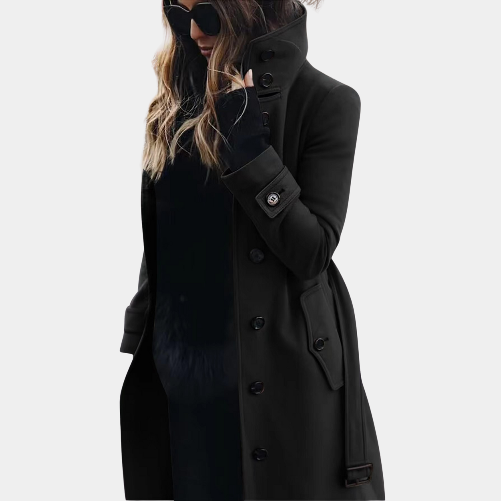 Lange winter trenchcoat met ceintuur en tijdloos design – Dames
