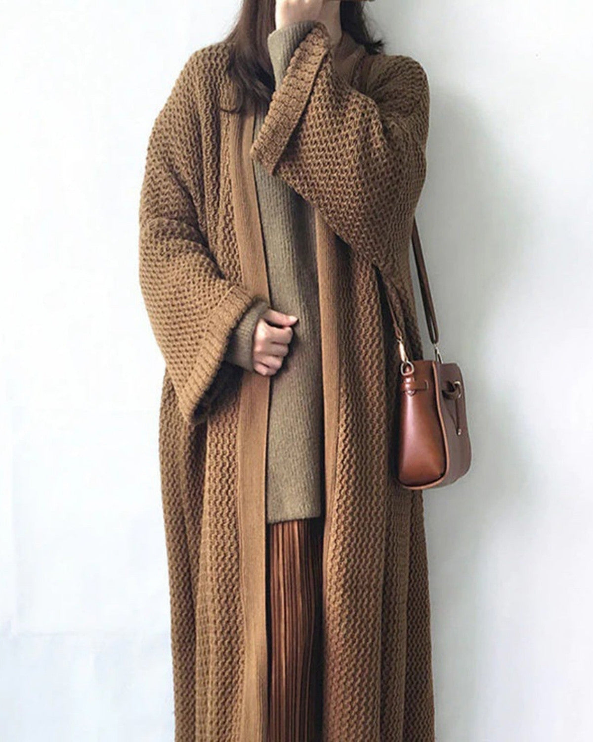 Oversized gebreid winter vest met uniek patroon – Dames