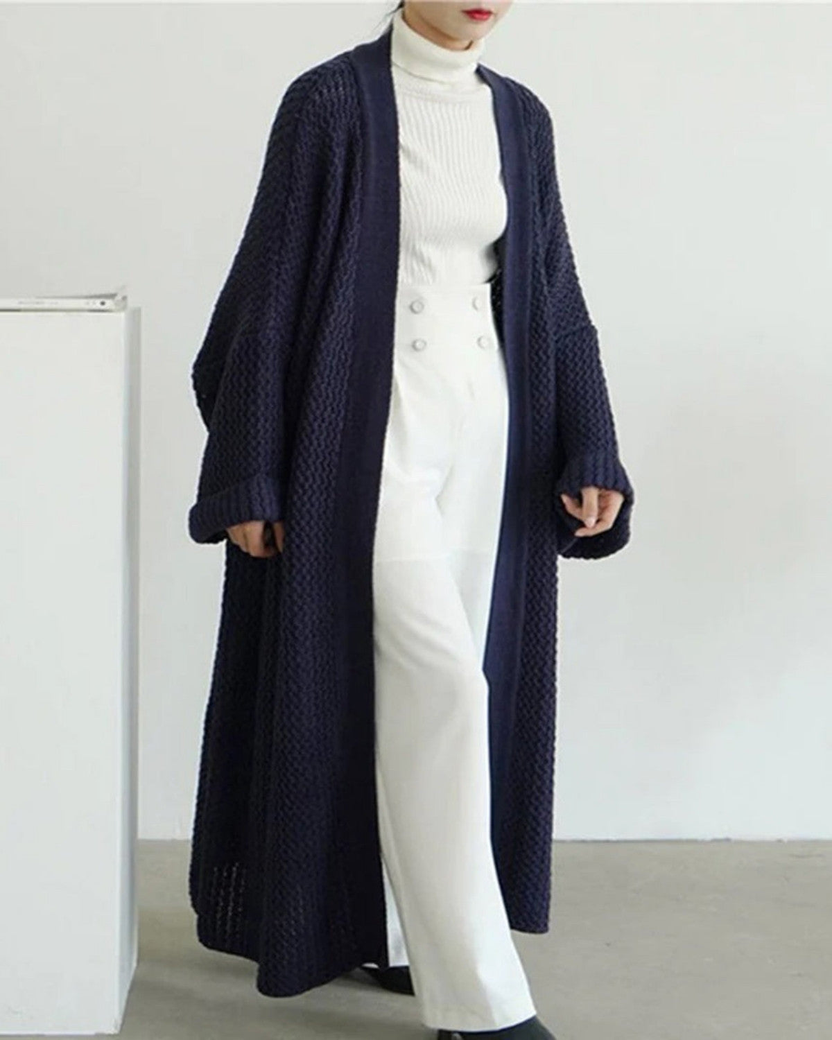 Oversized gebreid winter vest met uniek patroon – Dames