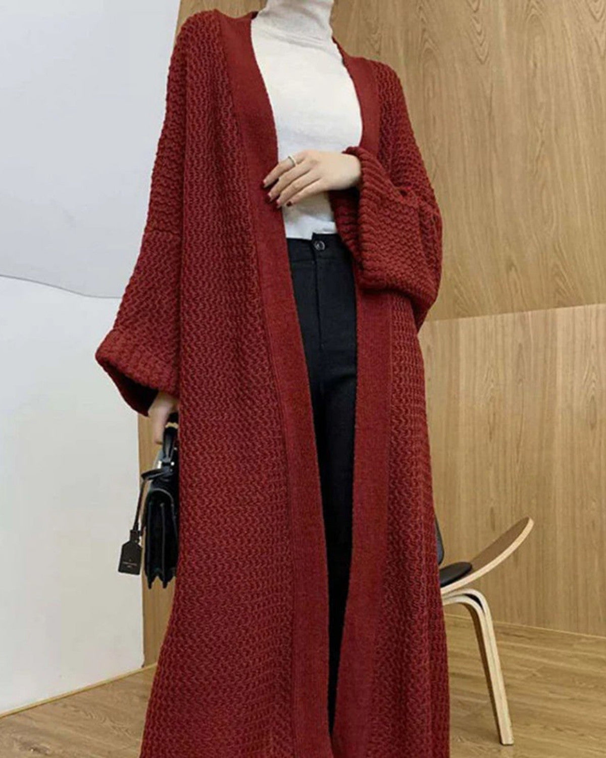 Oversized gebreid winter vest met uniek patroon – Dames