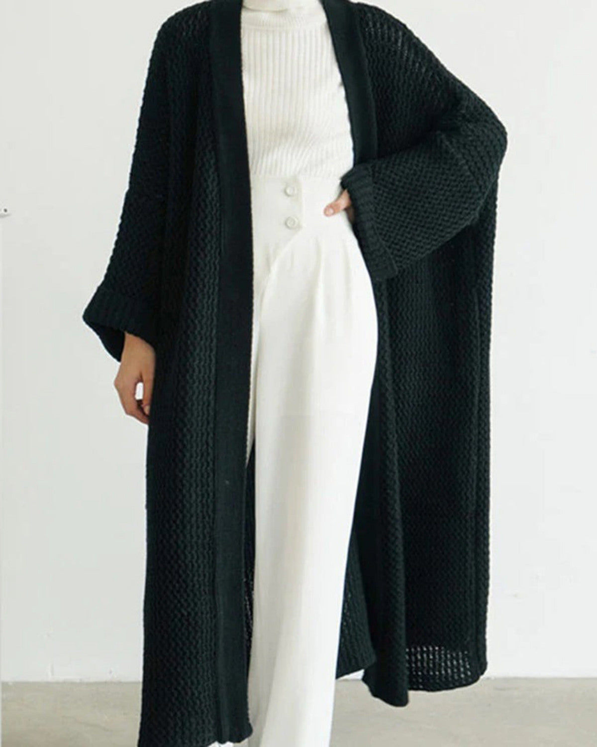 Oversized gebreid winter vest met uniek patroon – Dames