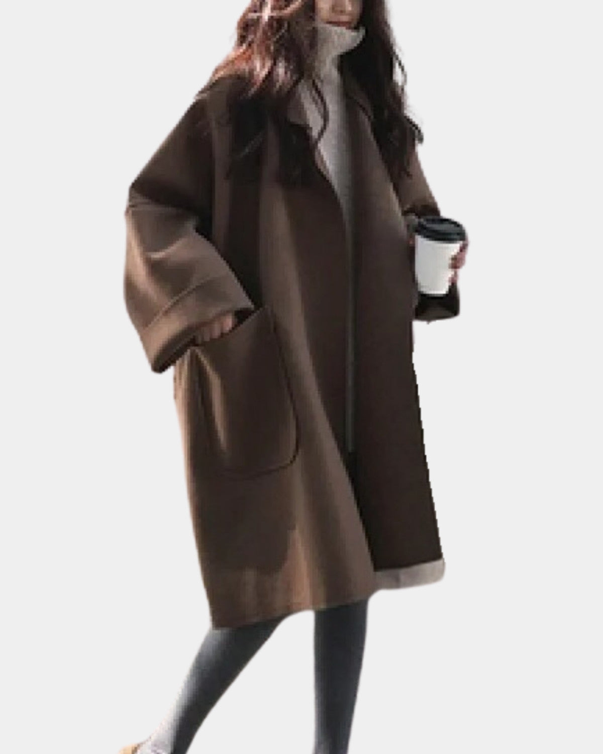 Oversized lange trenchcoat met vintage design – Dames