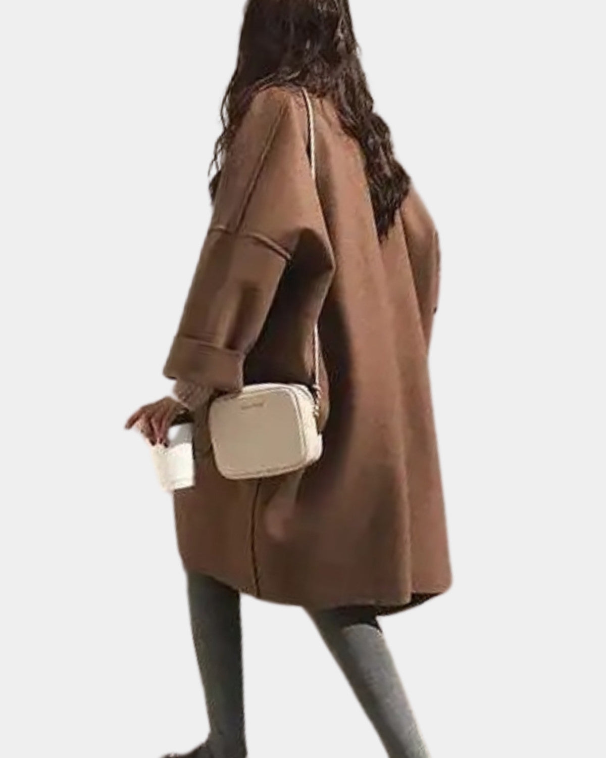 Oversized lange trenchcoat met vintage design – Dames