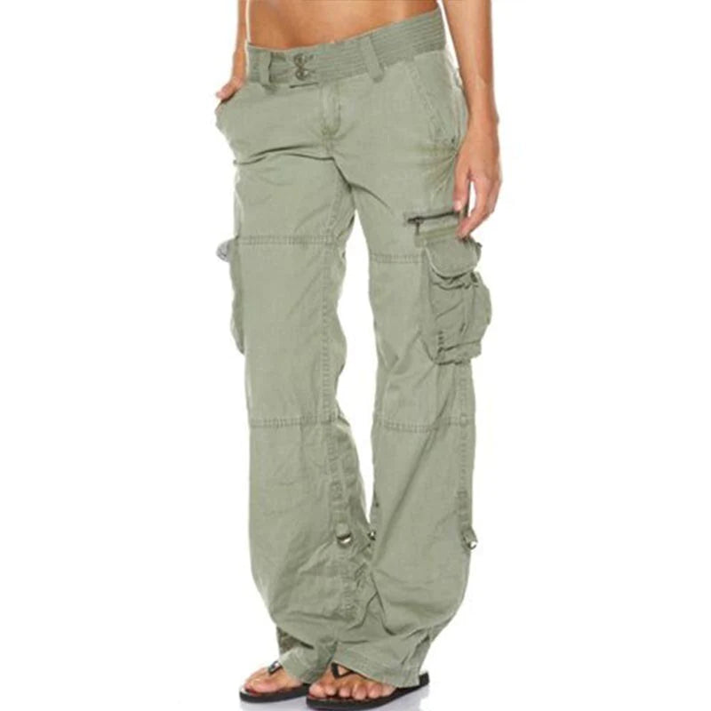 Cargo broek met flatterende pasvorm en praktische zakken – Dames
