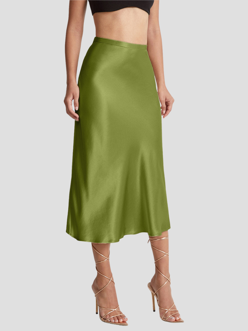 Pien | Elegante Satijnen Midi Rok Voor Dames