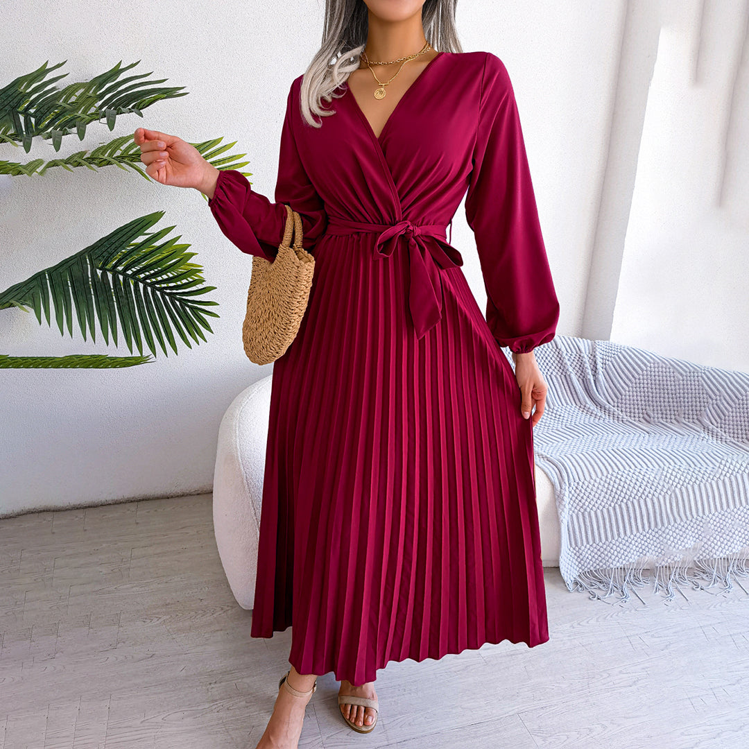 Elegante geplooide jurk met flatterende pasvorm – Dames