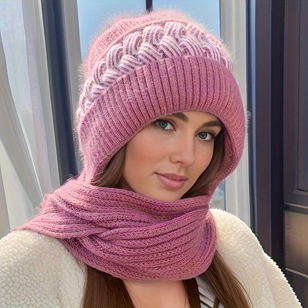 Warme muts en sjaal set van nertsfleece – Dames