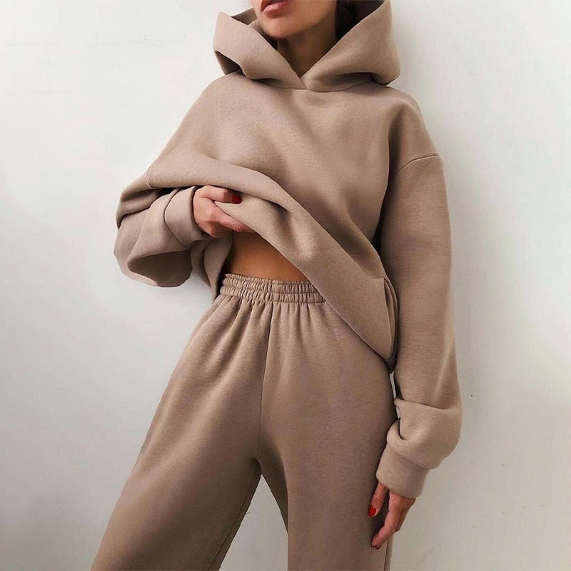 Oversized loungewear set voor de herfst met top en broek – Dames
