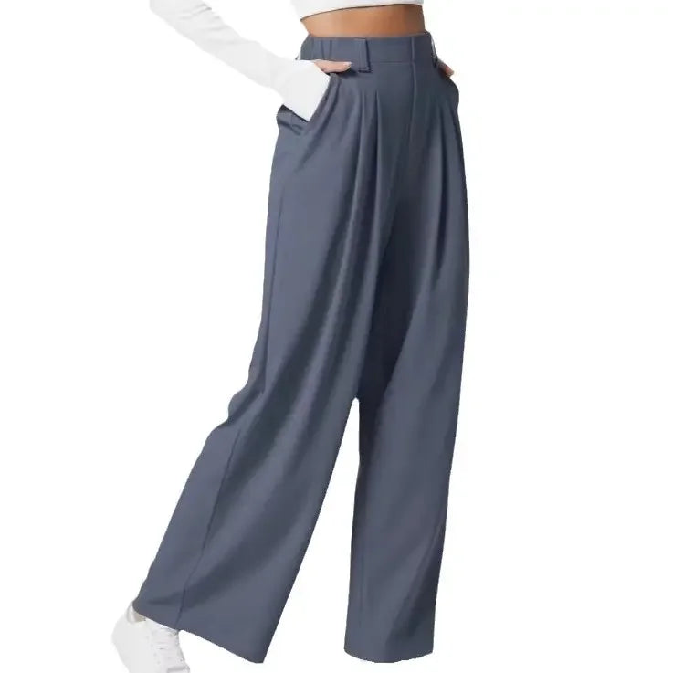 Elegante wijde pantalon met hoge taille - Dames