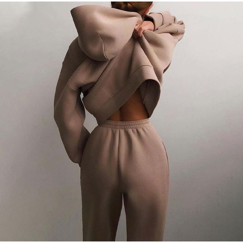 Oversized loungewear set voor de herfst met top en broek – Dames