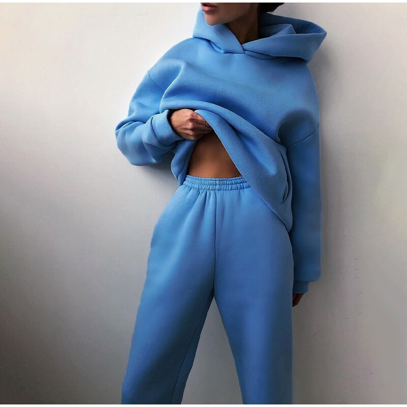Oversized loungewear set voor de herfst met top en broek – Dames