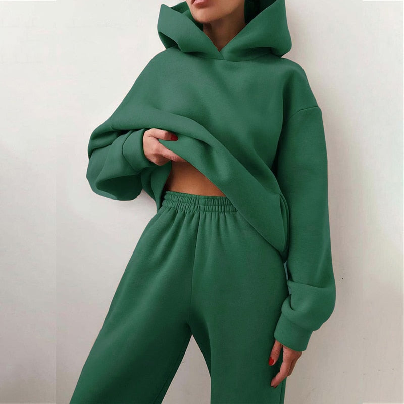 Oversized loungewear set voor de herfst met top en broek – Dames