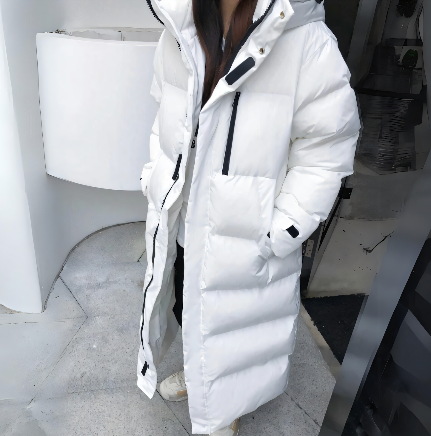Lichtgewicht puffer winterjas met hoge hals en warme voering – Dames