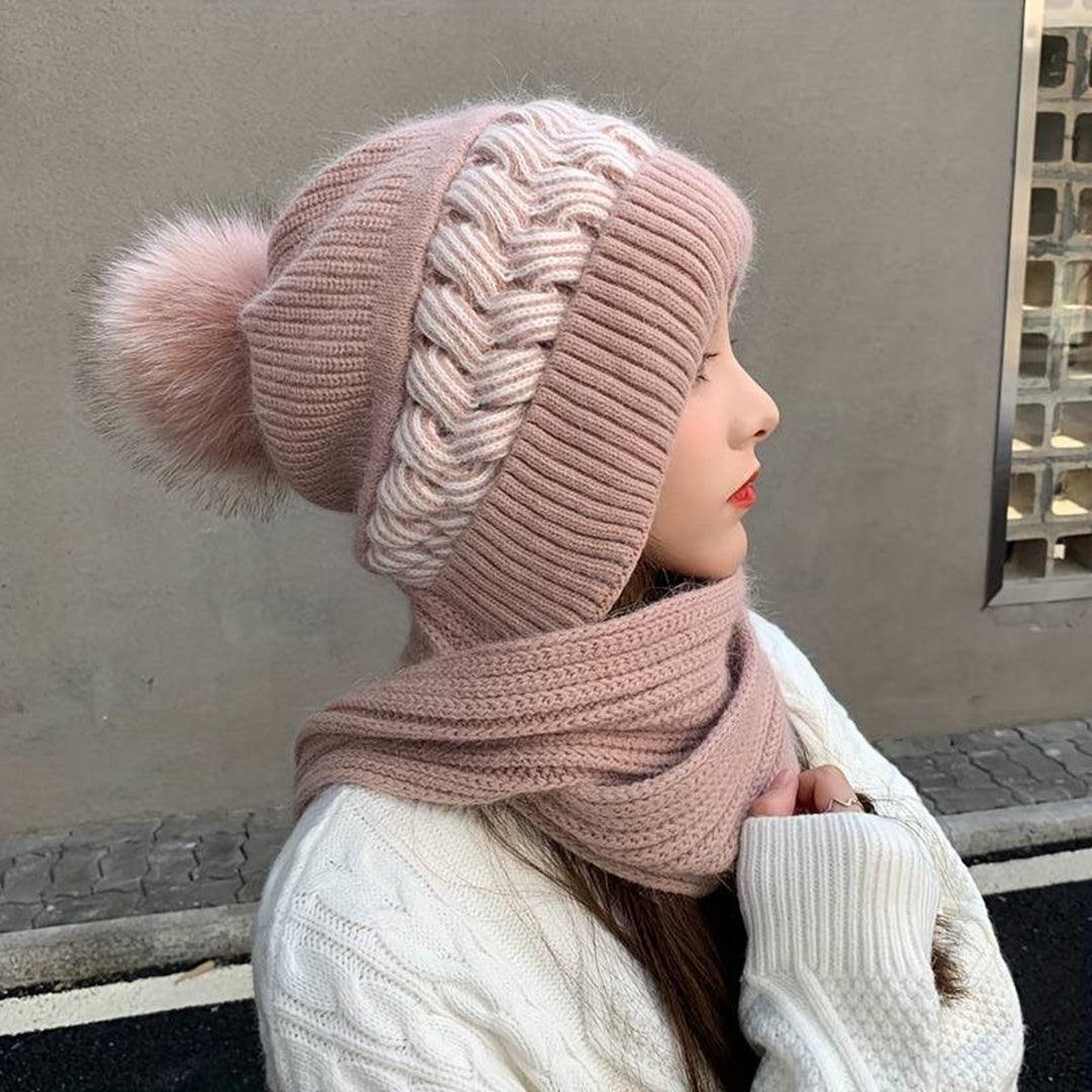 Warme muts en sjaal set van nertsfleece – Dames
