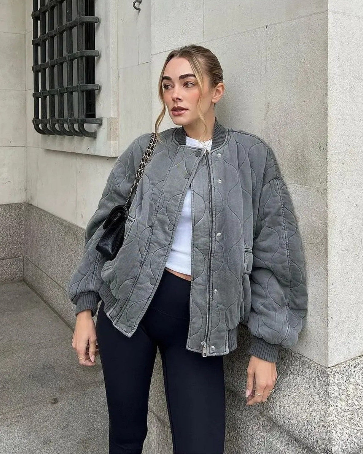 Stijlvol oversized bomberjack voor de herfst met zachte voering – Dames