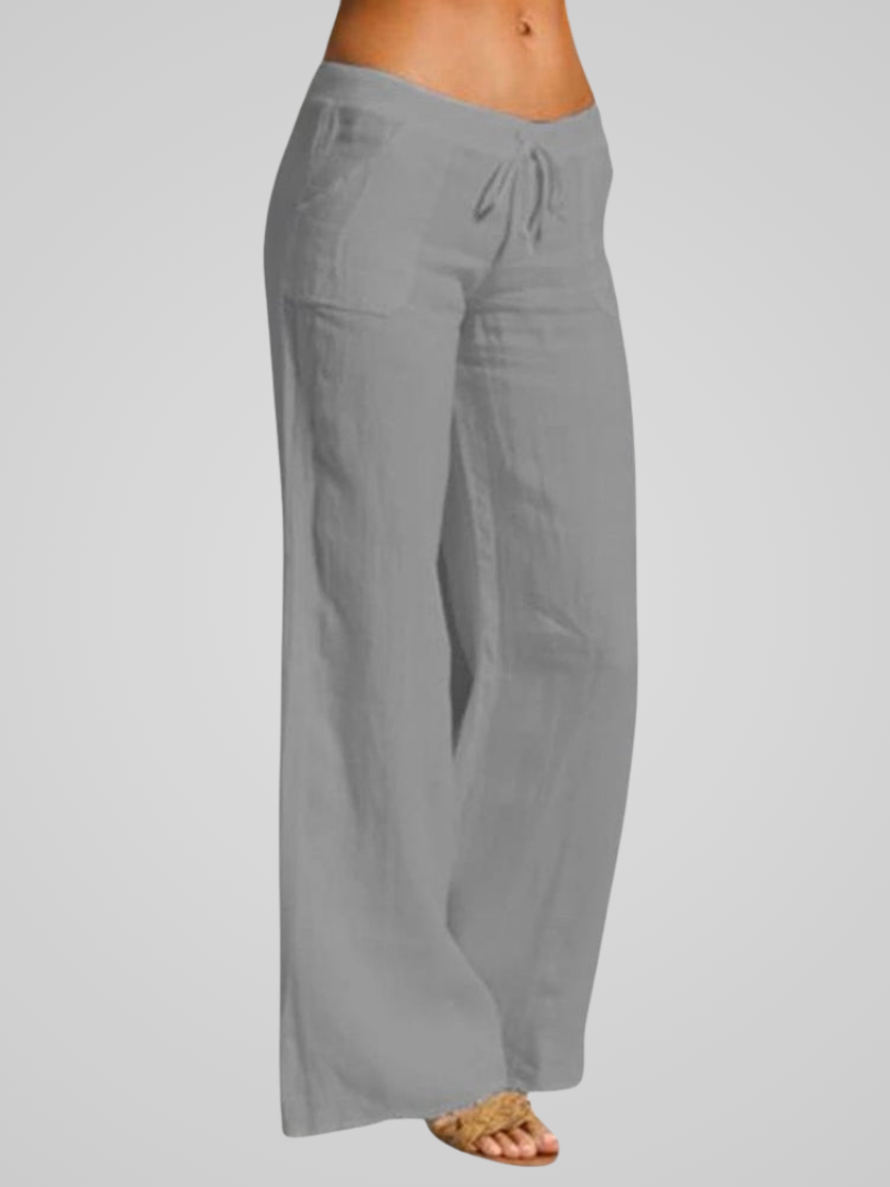 Comfortabele linnen broek met elegante losse pasvorm – Dames