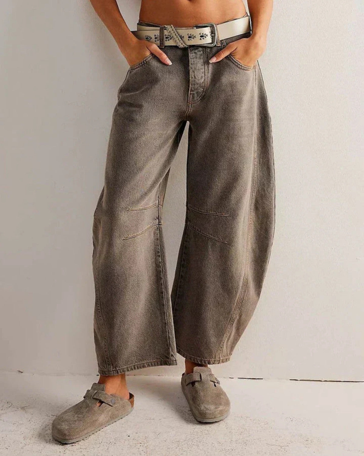 Stijlvolle jeans van katoen met middelhoge taille en ontspannen pasvorm – Dames